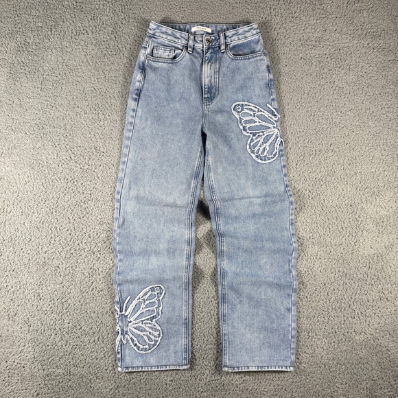 PacSun Denim - Pacsun 90s Boyfriend Jeans Size 24 Butterfly Light Wash High Rise